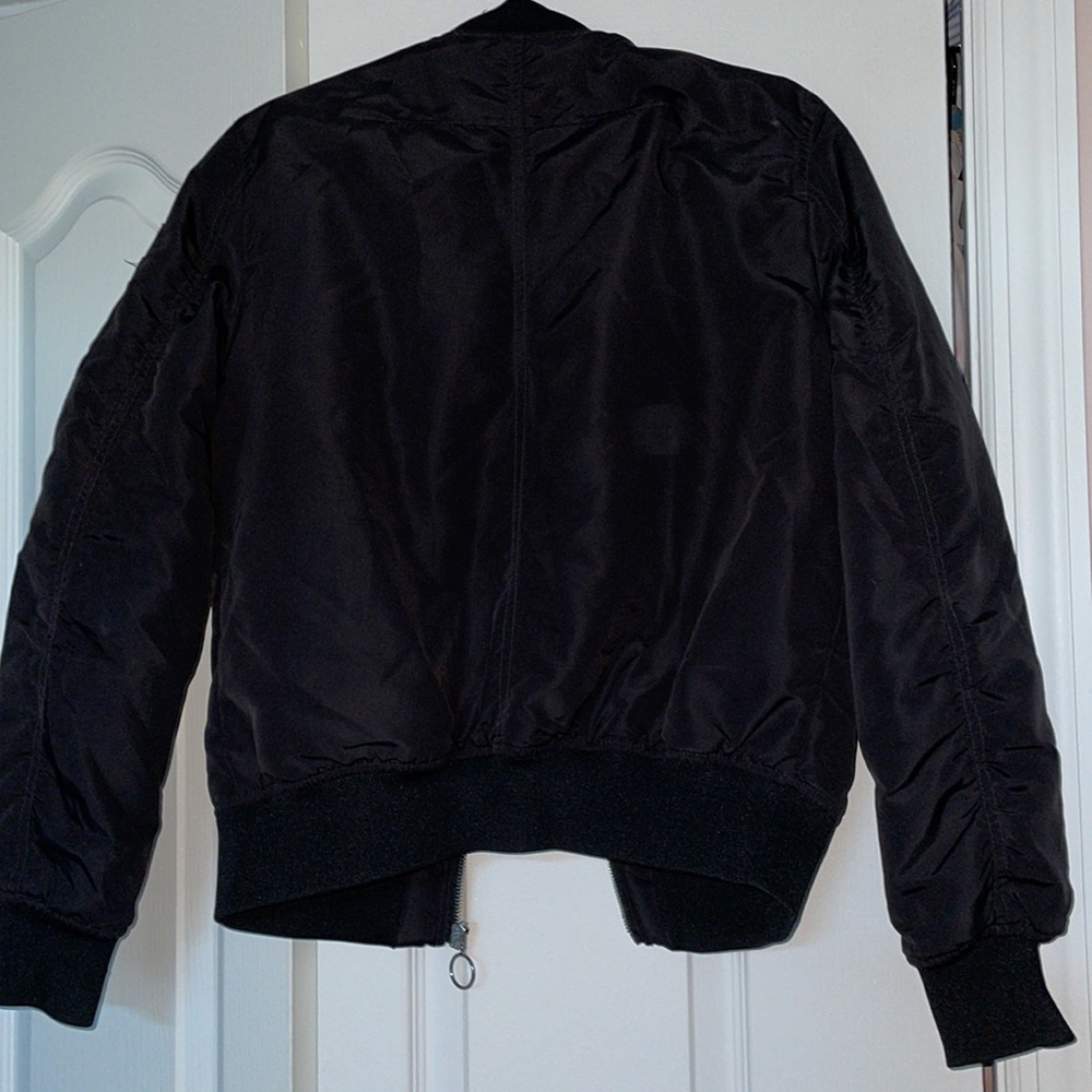 Black Bomber Jacket Never Worn - image 2